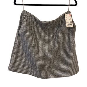 Uniqlo Gray Houndstooth Mini Skirt